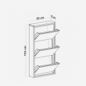Zapatero estrecho de metal de 3 puertas Locking 3 Piece Metal