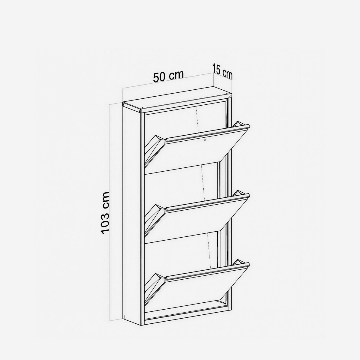 Zapatero estrecho de metal de 3 puertas Locking 3 Piece Metal