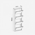 Zapatero de pared metálico ahorraespacio Locking 4 Piece Metal