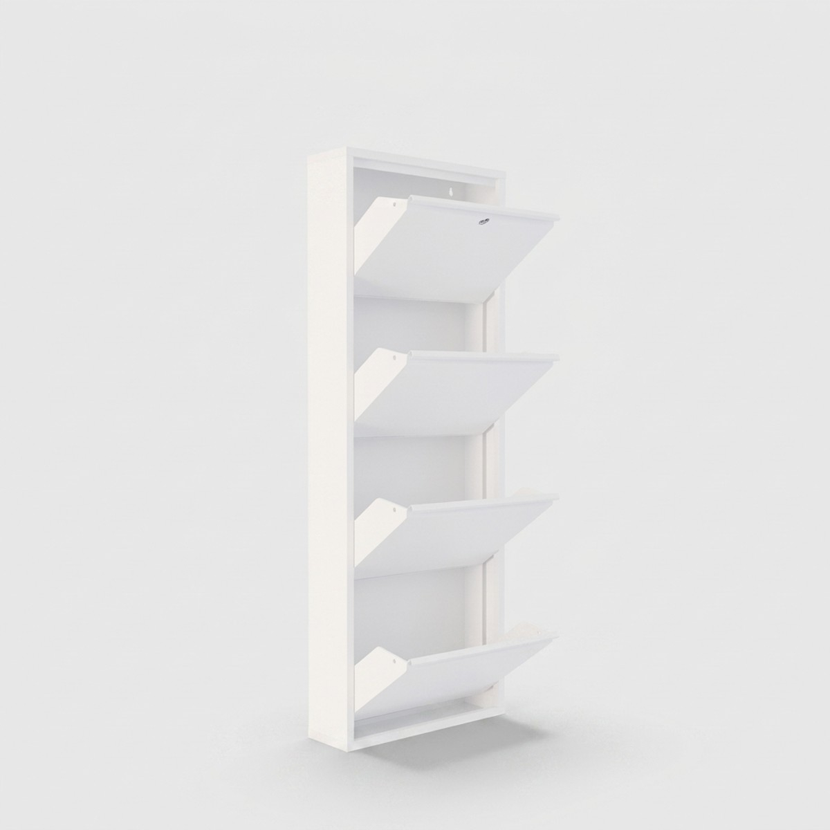 Zapatero de pared metálico ahorraespacio Locking 4 Piece Metal