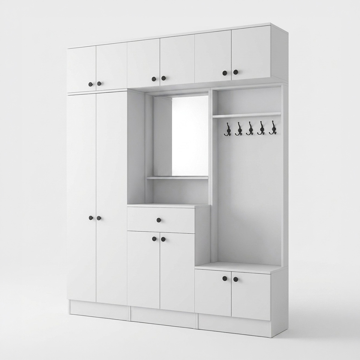 Mueble de entrada con perchero y espejo Aether