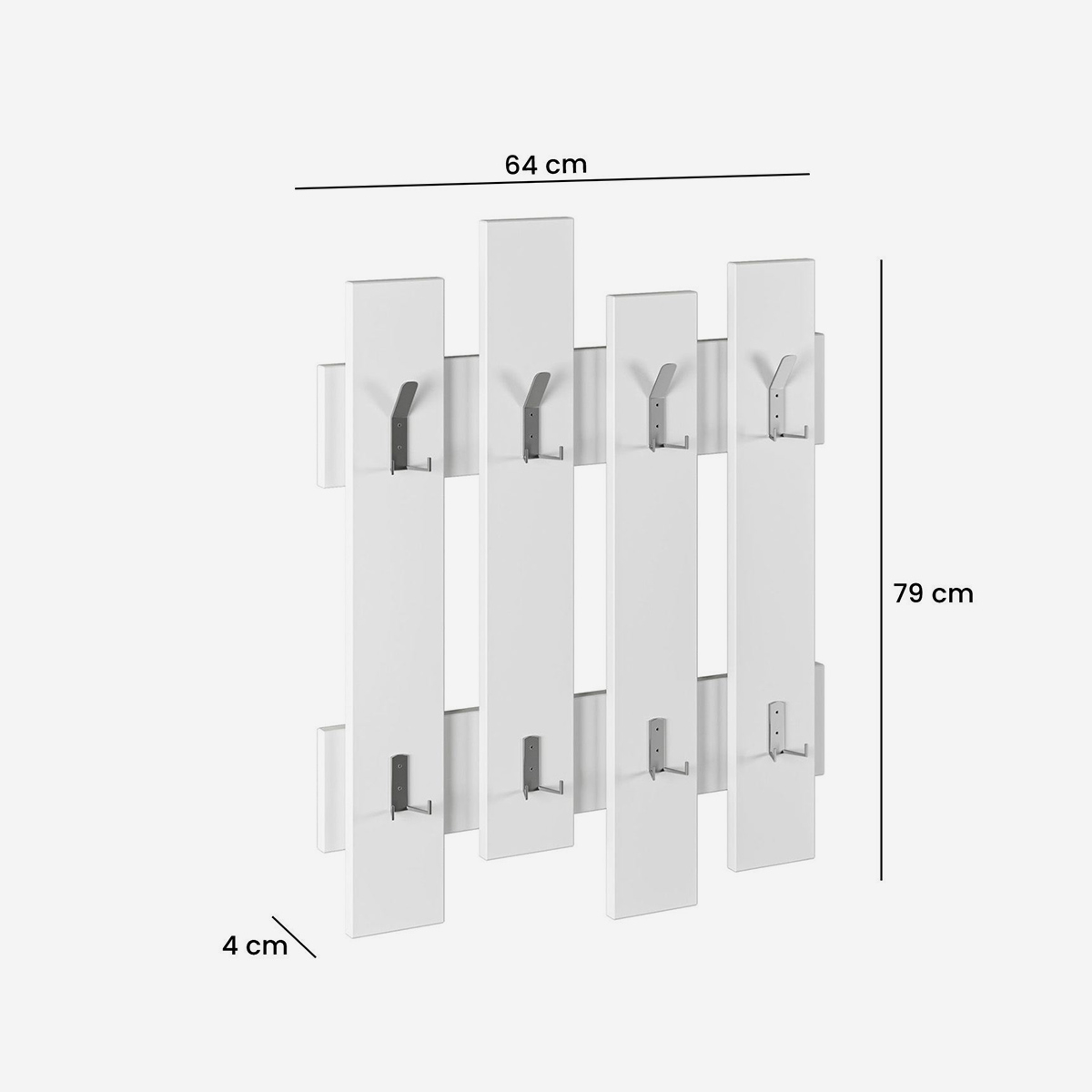 Wandgarderobe mit Kleiderhaken Wave