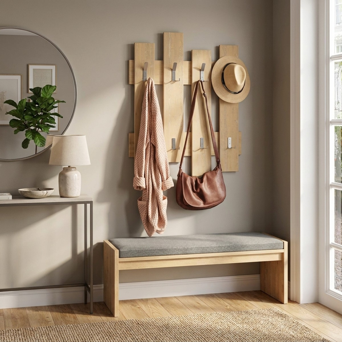 Wandgarderobe mit Kleiderhaken Wave