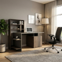 Bureau d’étude avec bibliothèque et portes gain de place Melis