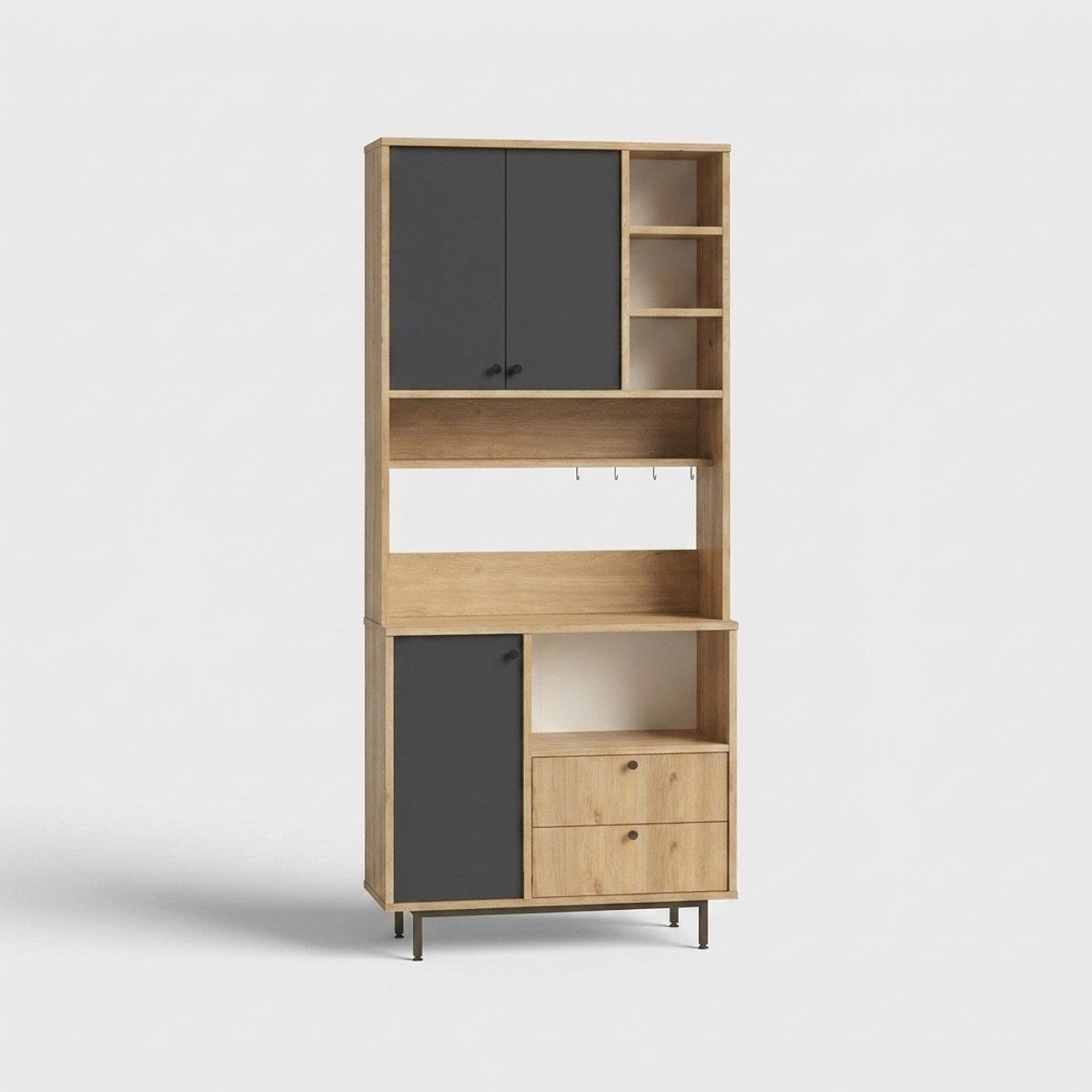 Mueble auxiliar de cocina con estantes y puertas RE6
