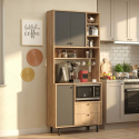 Mueble auxiliar de cocina con estantes y puertas RE6
