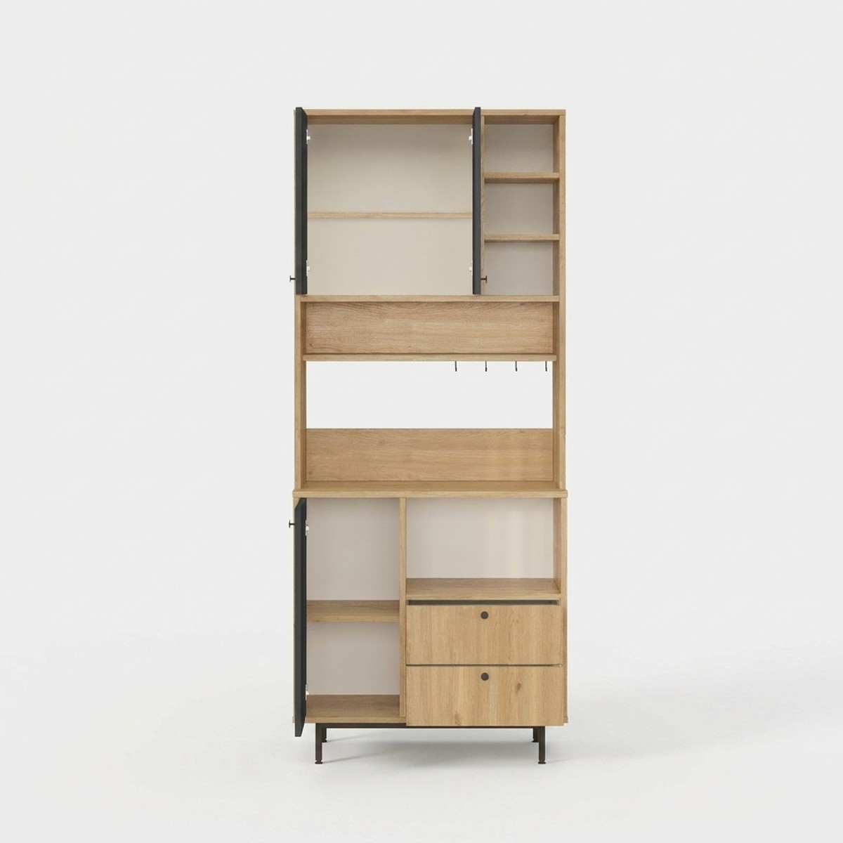 Mueble auxiliar de cocina con estantes y puertas RE6