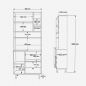 Mueble auxiliar de cocina con estantes y puertas RE6