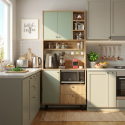 Mobile multiuso da cucina con scaffali e ante RE6