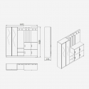 Mueble de recibidor con espejo, zapatero y perchero Vesperium