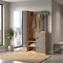 Mueble de entrada con espejo y perchero Rhyarith
