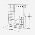 Mueble de entrada con espejo y perchero Rhyarith
