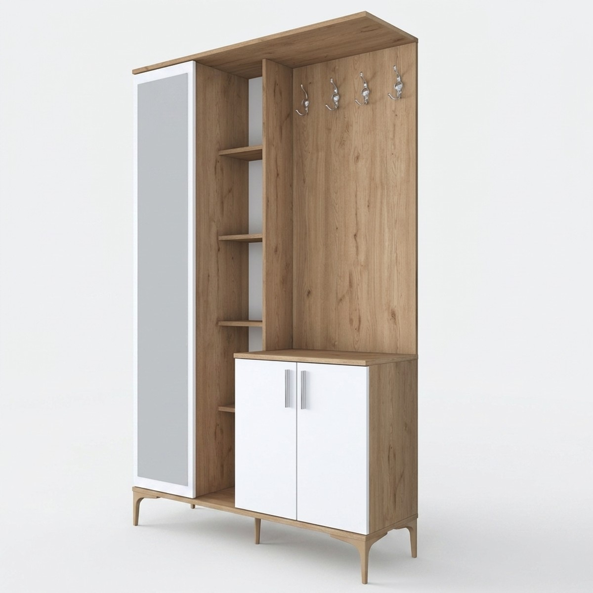 Mueble de entrada con espejo y perchero Estia