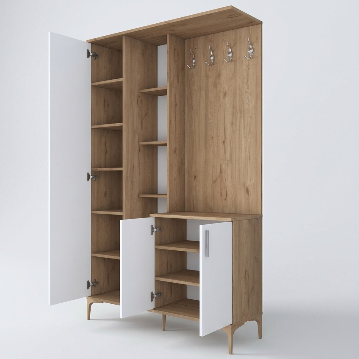 Mueble de entrada con espejo y perchero Estia
