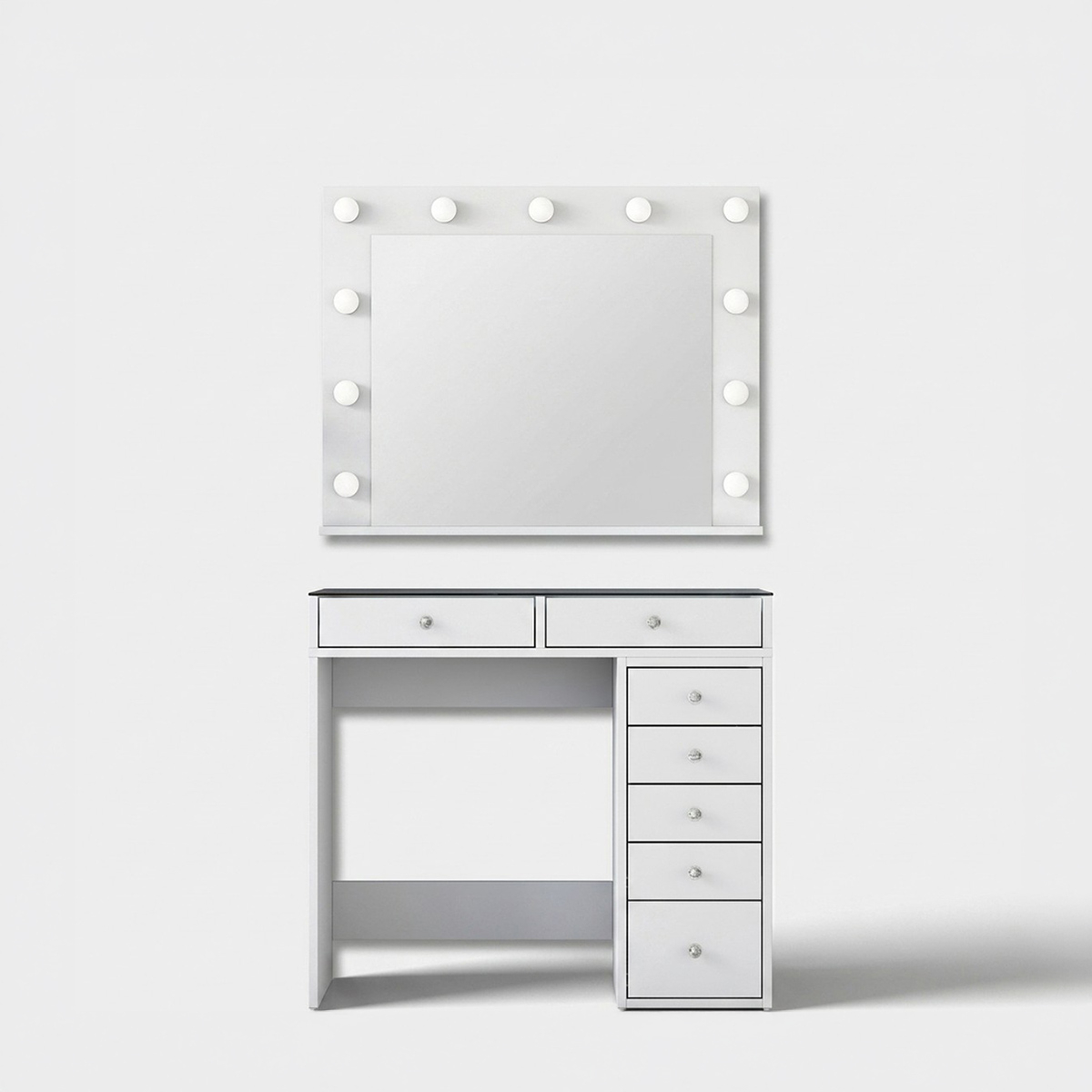 Tocador de maquillaje con espejo y luces para dormitorio Domus