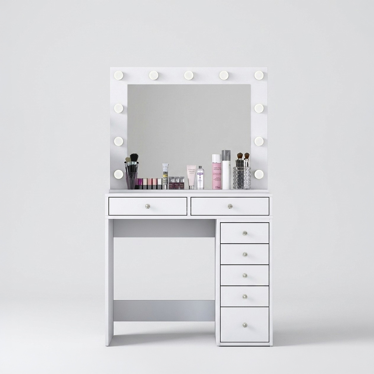 Tocador de maquillaje de mesa con espejo y luces Calida