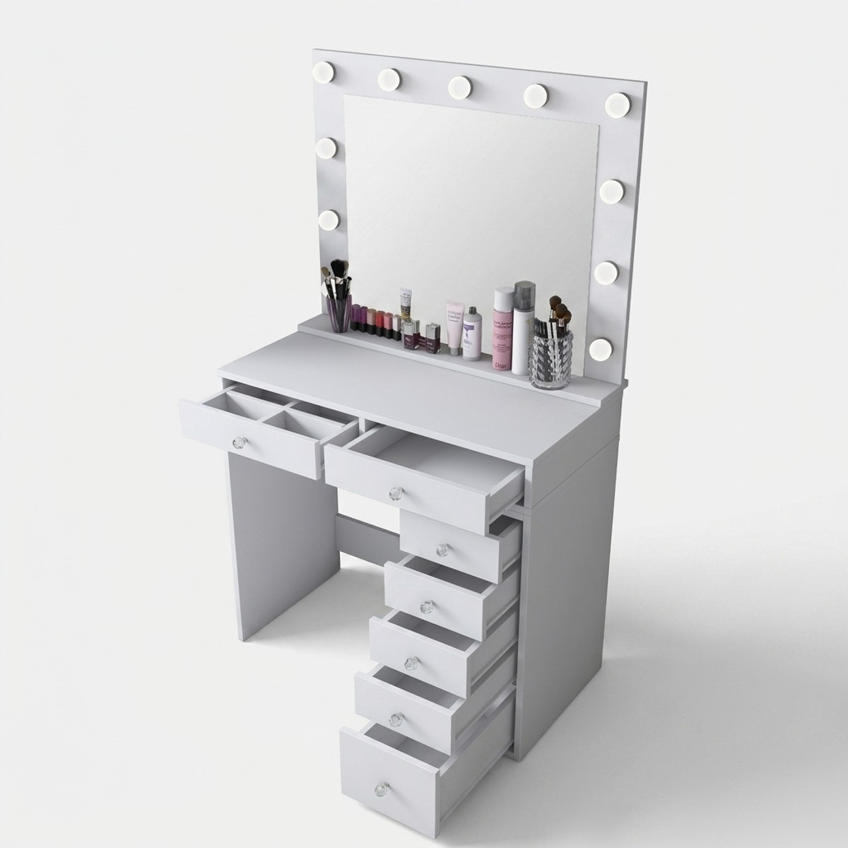 Tocador de maquillaje de mesa con espejo y luces Calida