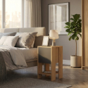 Table de chevet gain de place avec porte abattante Ema
