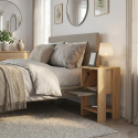 Table de chevet gain de place avec porte abattante Ema