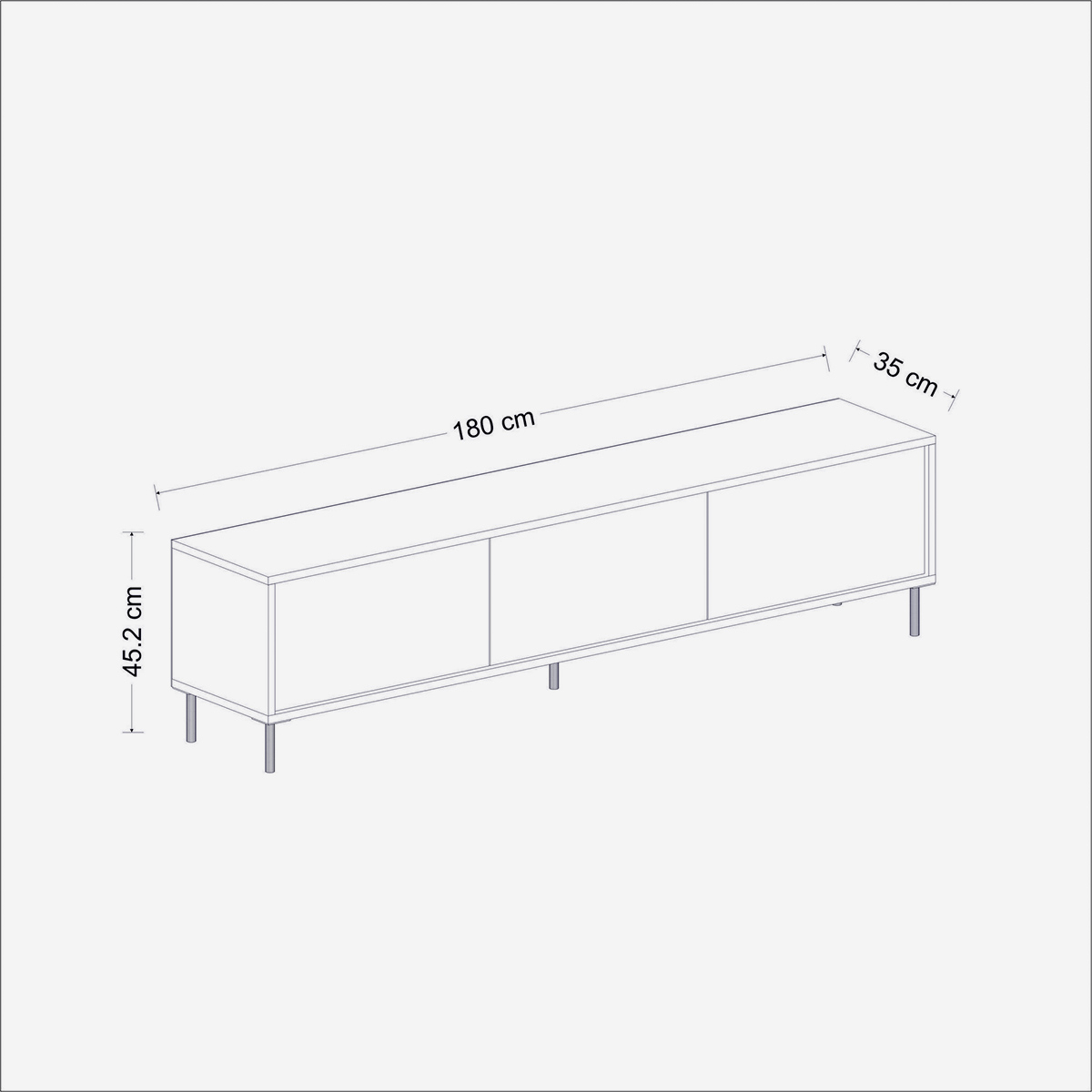 Modernes TV-Lowboard mit Regalböden 180 cm Imaj