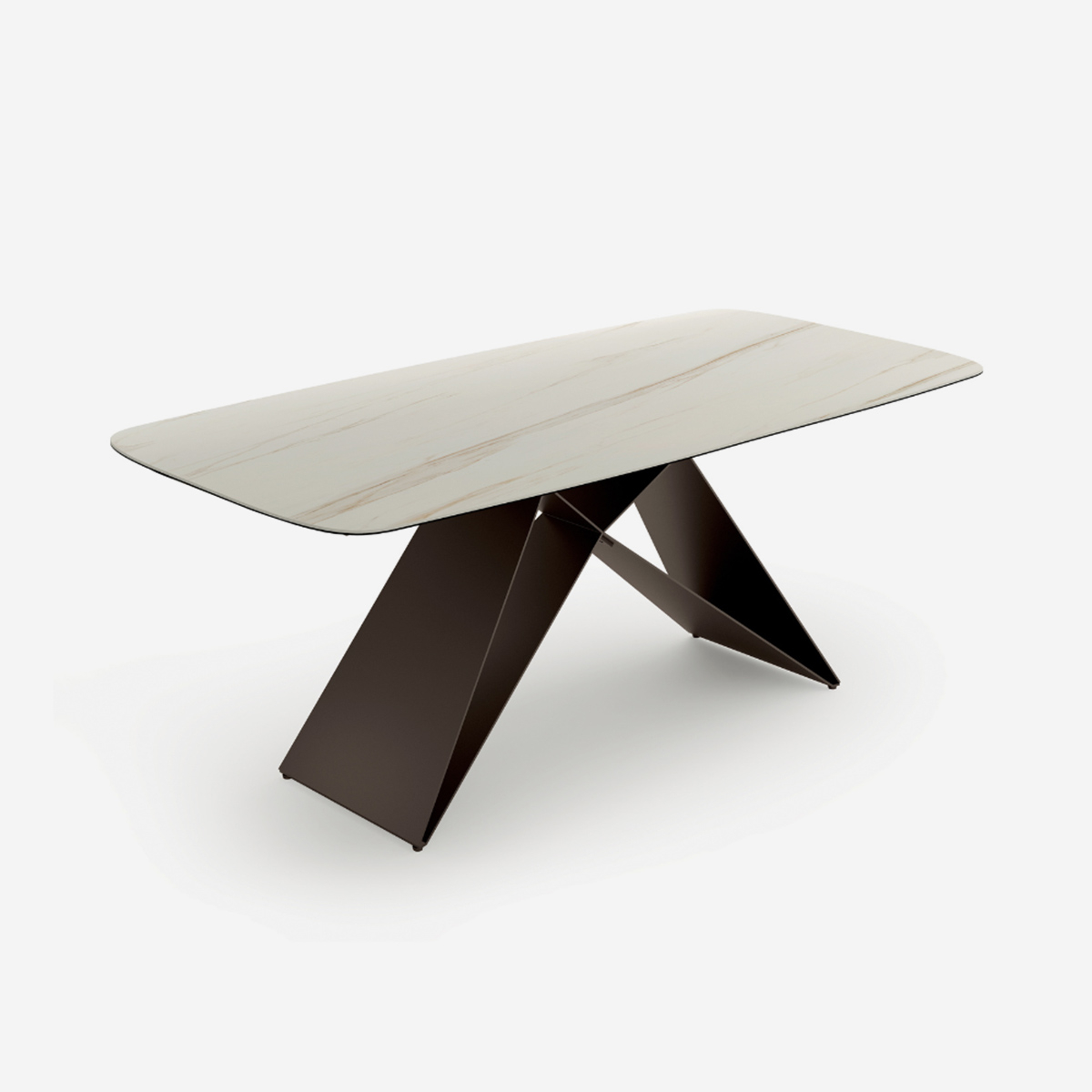 Mesa de comedor fija de cerámica y metal 220x110 Orion