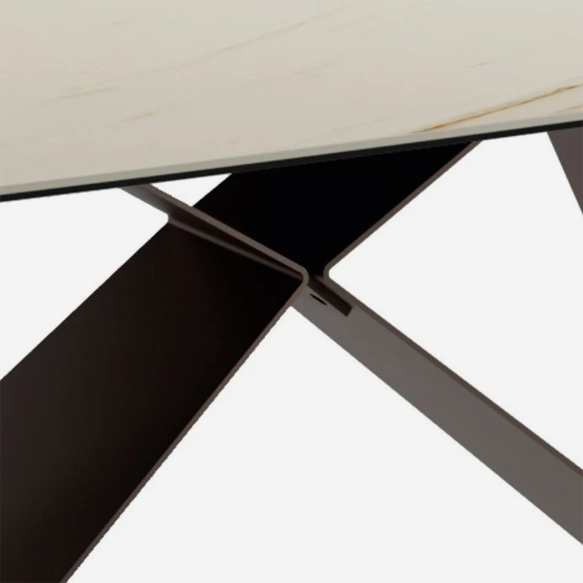 Mesa de comedor fija de cerámica y metal 220x110 Orion