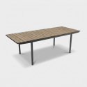 Mesa extensible de exterior de metal efecto madera 160-240x90 Porto Nova