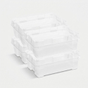 4er-Set platzsparende Aufbewahrungsboxen mit Deckel 35 L Jumbo Box M