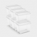 6er-Set platzsparende Aufbewahrungsboxen mit Deckel 21 L Jumbo Box S