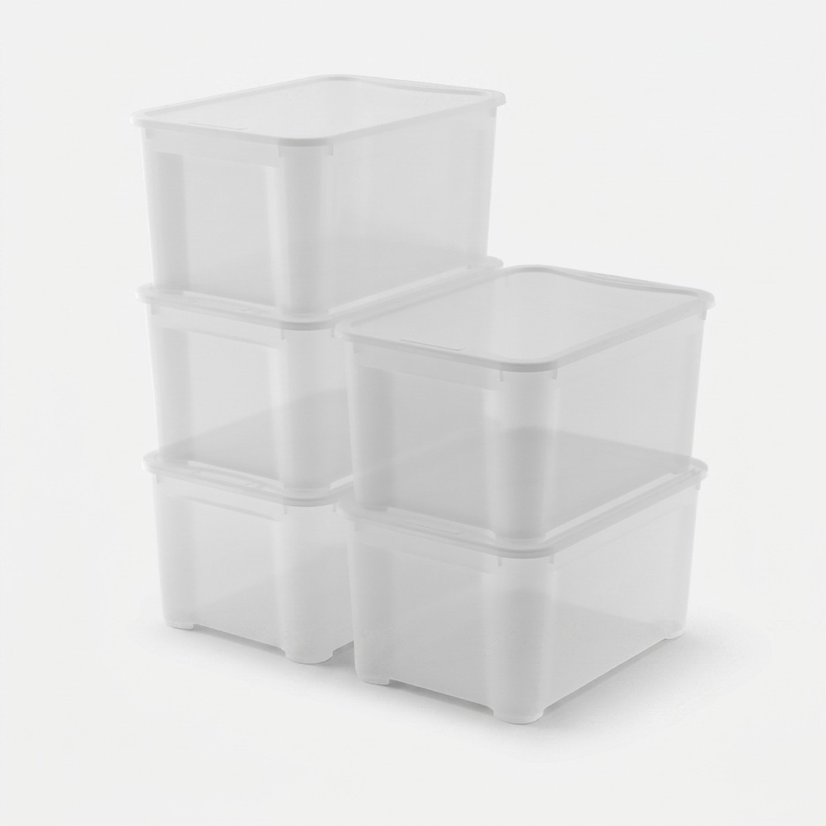 Set de 5 contenedores apilables ahorraespacio T Box L 47