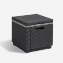 Outdoor-Rattan-Beistelltisch mit Eisfach Ice Cube