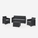 Gartenlounge mit 3-Sitzer-Sofa und Kissen Emma
