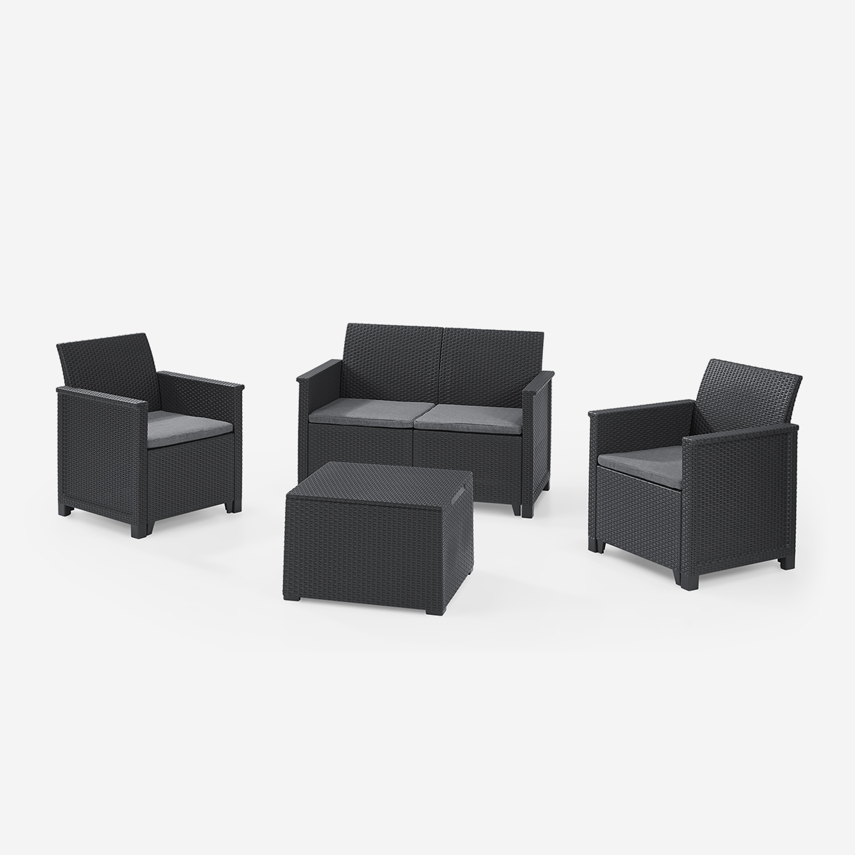 Conjunto de jardín con cojines y mesa auxiliar Emma Lounge Set