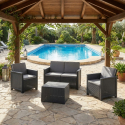 Conjunto de jardín con cojines y mesa auxiliar Emma Lounge Set