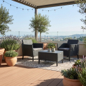Salemo Balkon-Set mit Sesseln und Aufbewahrungstisch