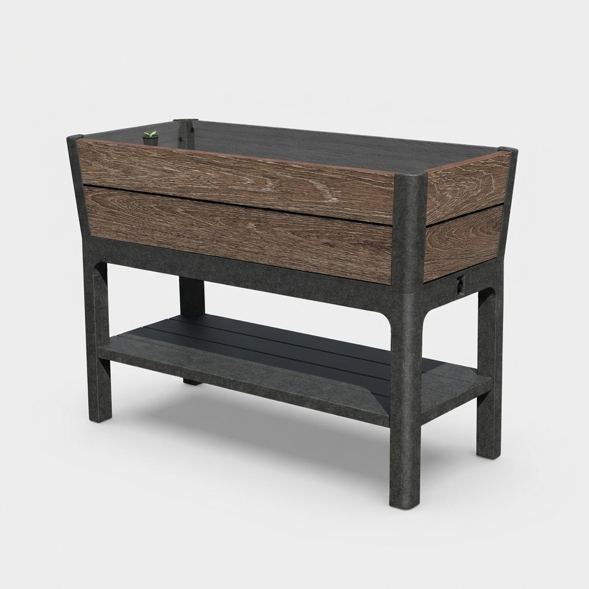 Rechteckiges Hochbeet mit Ablage Deco Elevated Garden Bed