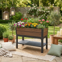 Rechteckiges Hochbeet mit Ablage Deco Elevated Garden Bed