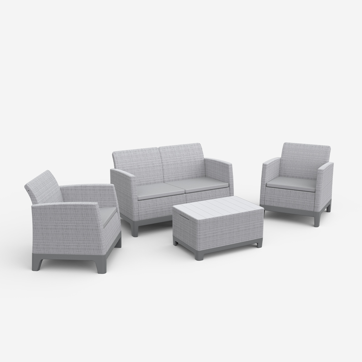 Conjunto de jardín con mesa de centro con almacenaje Scandi Lounge Set