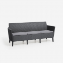 3-Sitzer Gartensofa in Rattanoptik mit Kissen Salemo