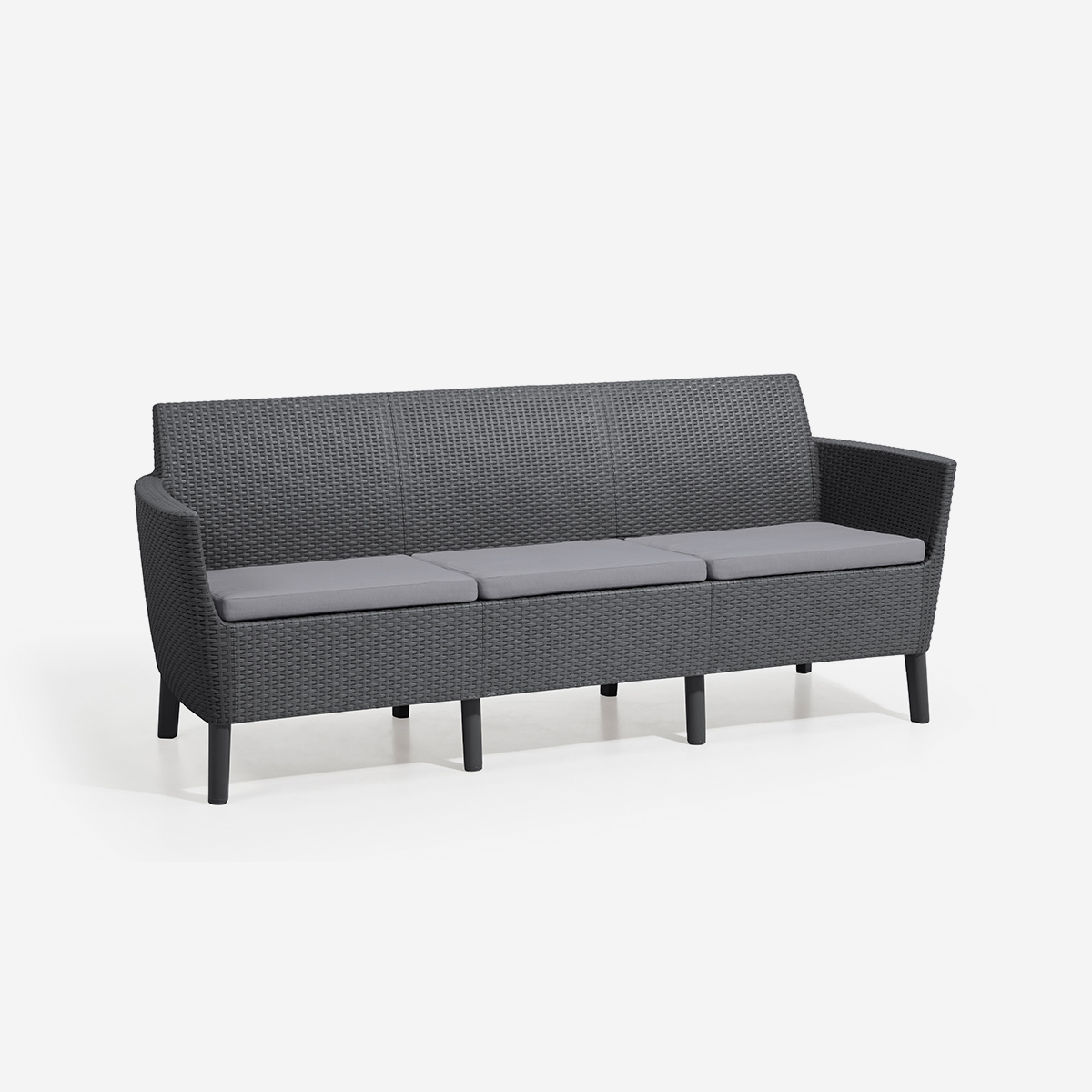 3-Sitzer Gartensofa in Rattanoptik mit Kissen Salemo