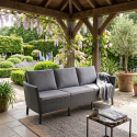 3-Sitzer Gartensofa in Rattanoptik mit Kissen Salemo