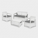 Garten-Lounge-Set Corfu mit Kissen und Couchtisch