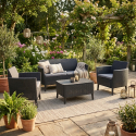 Set de jardín Salemo con cojines y mesa arcón de almacenaje