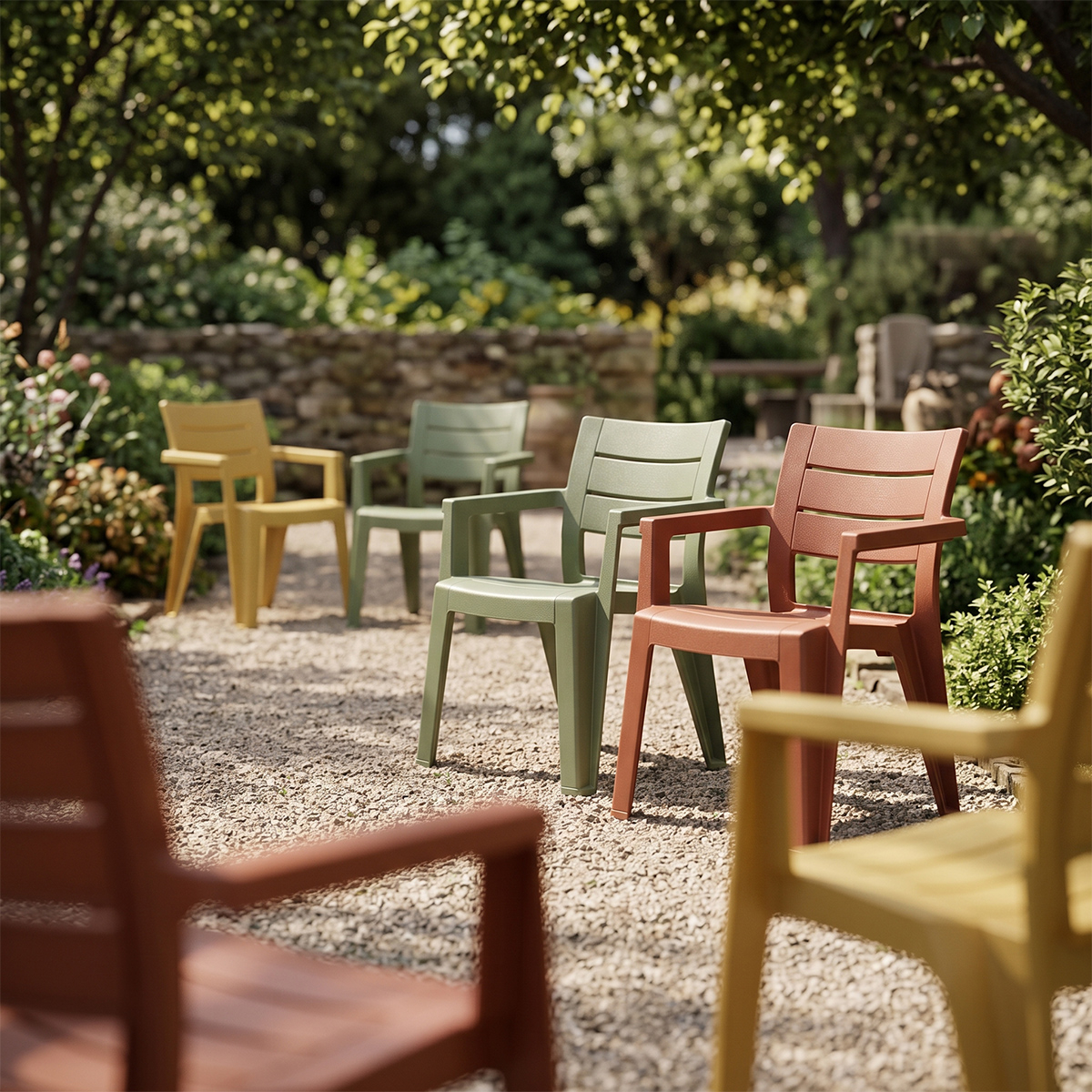 Set de 6 sillas de jardín con reposabrazos Julie Chair