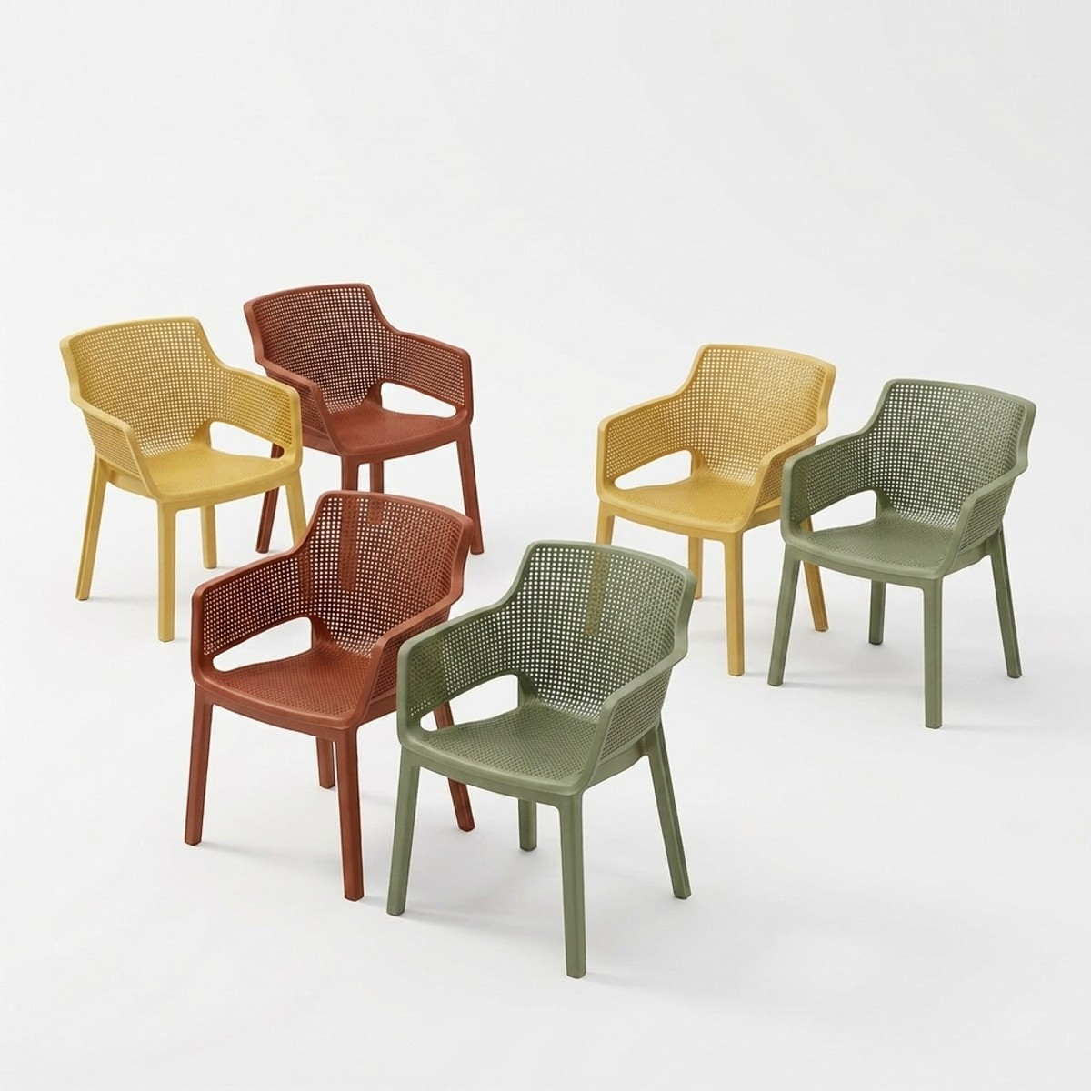 Set de 6 sillas con reposabrazos para interior y exterior Elisa Chair