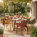 Set de 6 sillas con reposabrazos para interior y exterior Elisa Chair
