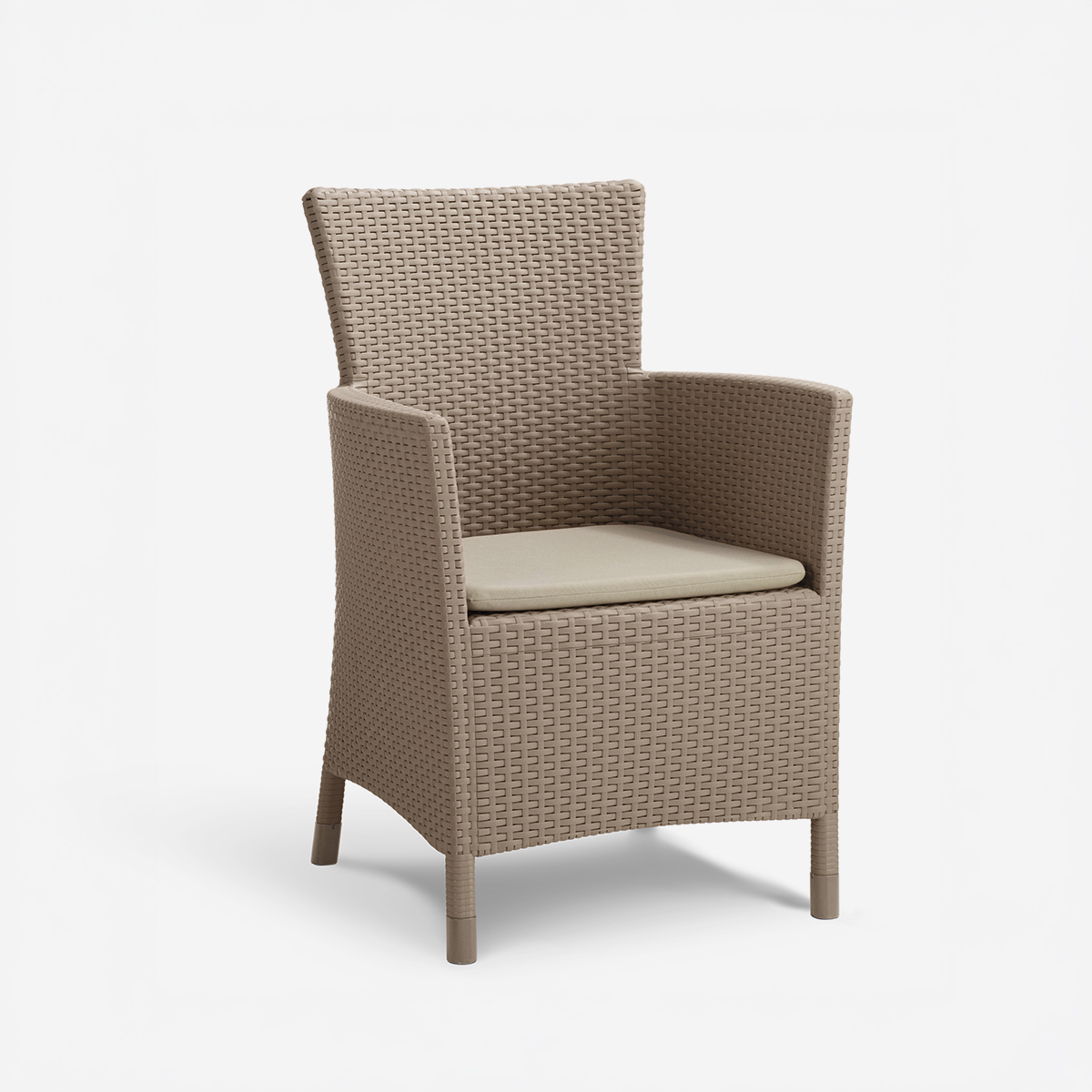 Silla de jardín con cojín efecto ratán Iowa
