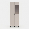 Vitrina alta para salón Velton con puerta y puerta de cristal