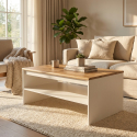 Mesa de centro para salón con estante fijo Holten
