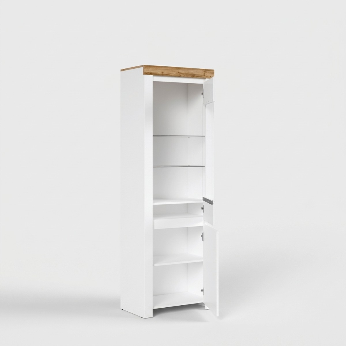 Vitrina alta con puerta y estantes de vidrio Holten